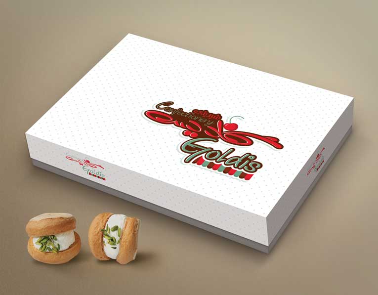 طراحی جعبه شیرینی گلدیس
