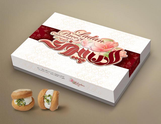 طراحی جعبه شیرینی لادن