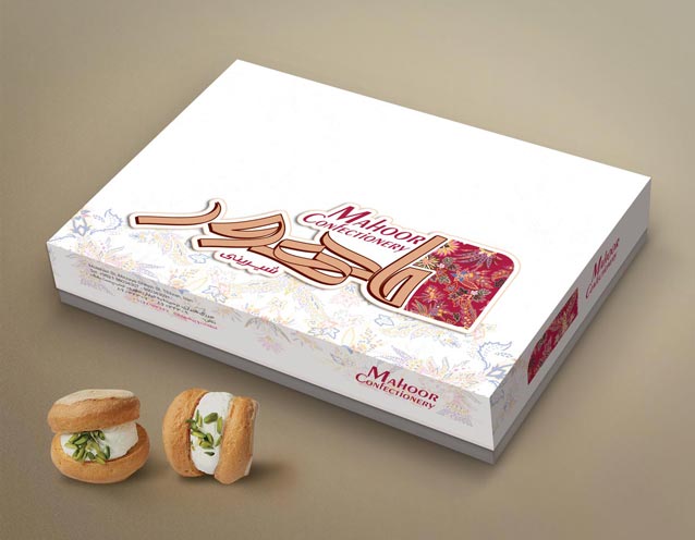 طراحی جعبه شیرینی مهرو