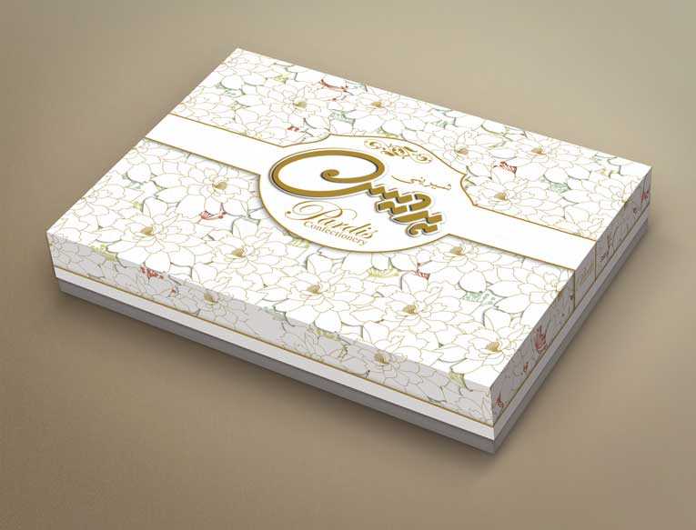 طراحی جعبه شیرینی پردیس