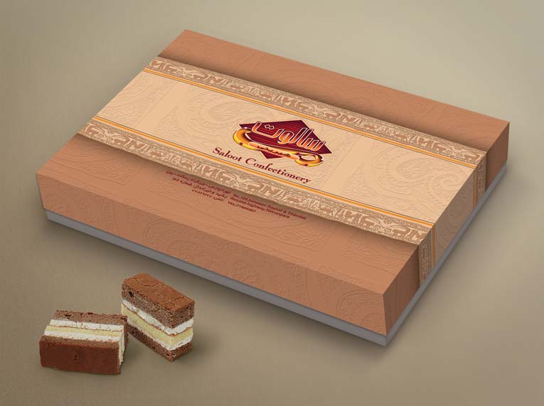 طراحی جعبه شیرینی سالوت