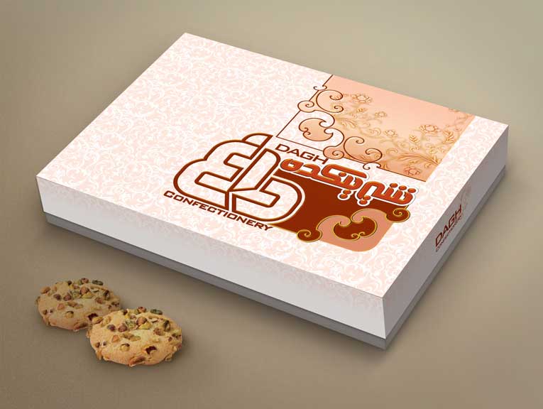 طراحی جعبه شیرینی شیرینکده داغ