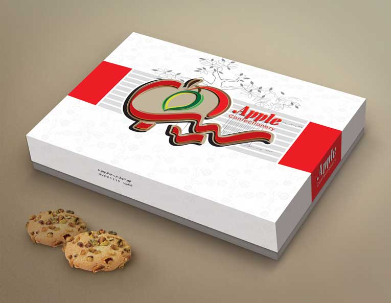 طراحی جعبه شیرینی سیب