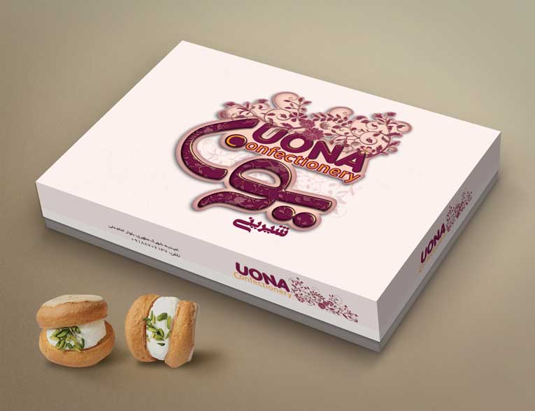 طراحی جعبه شیرینی یونا