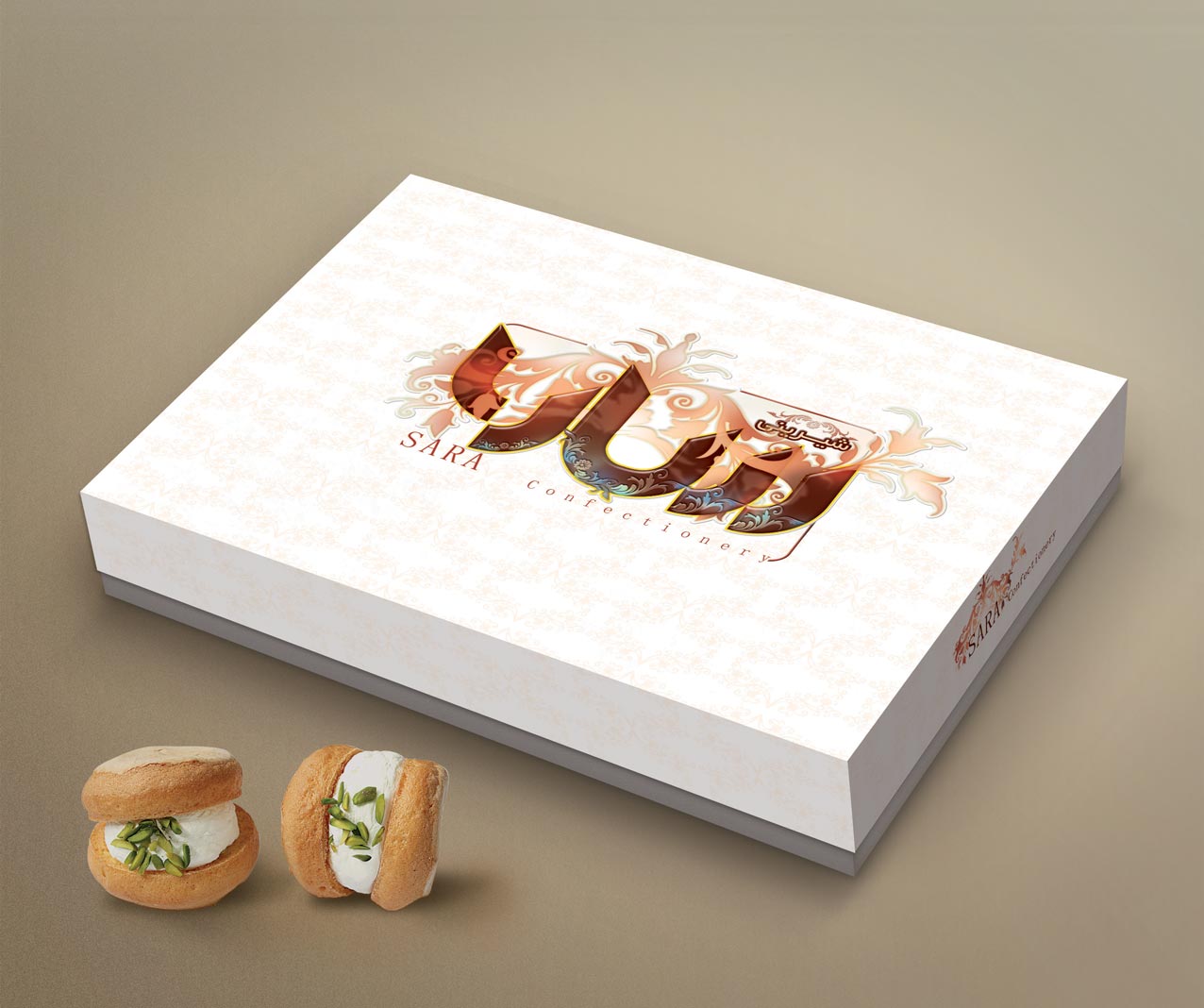 طراحی جعبه شیرینی سارا 2