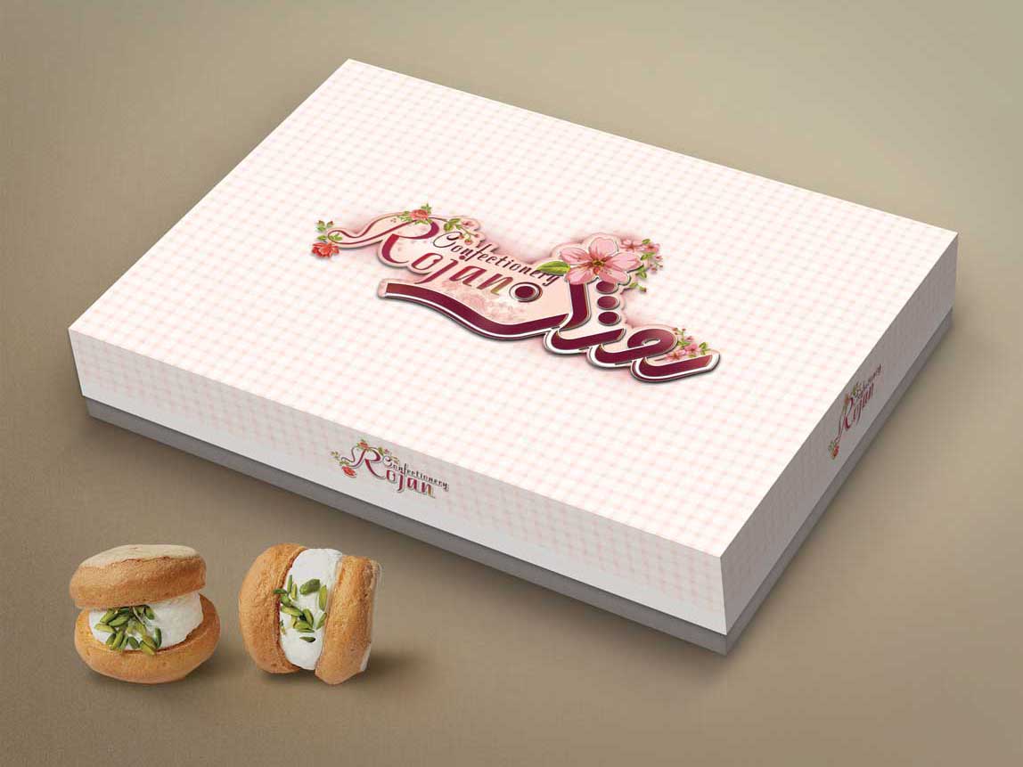 طراحی جعبه شیرینی روژان 1