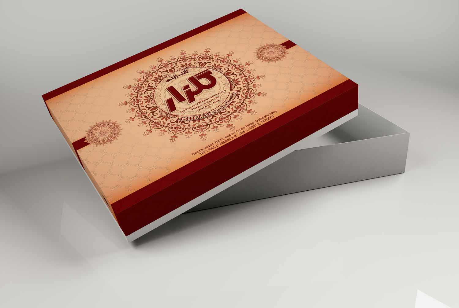 طراحی جعبه شیرینی گلزار