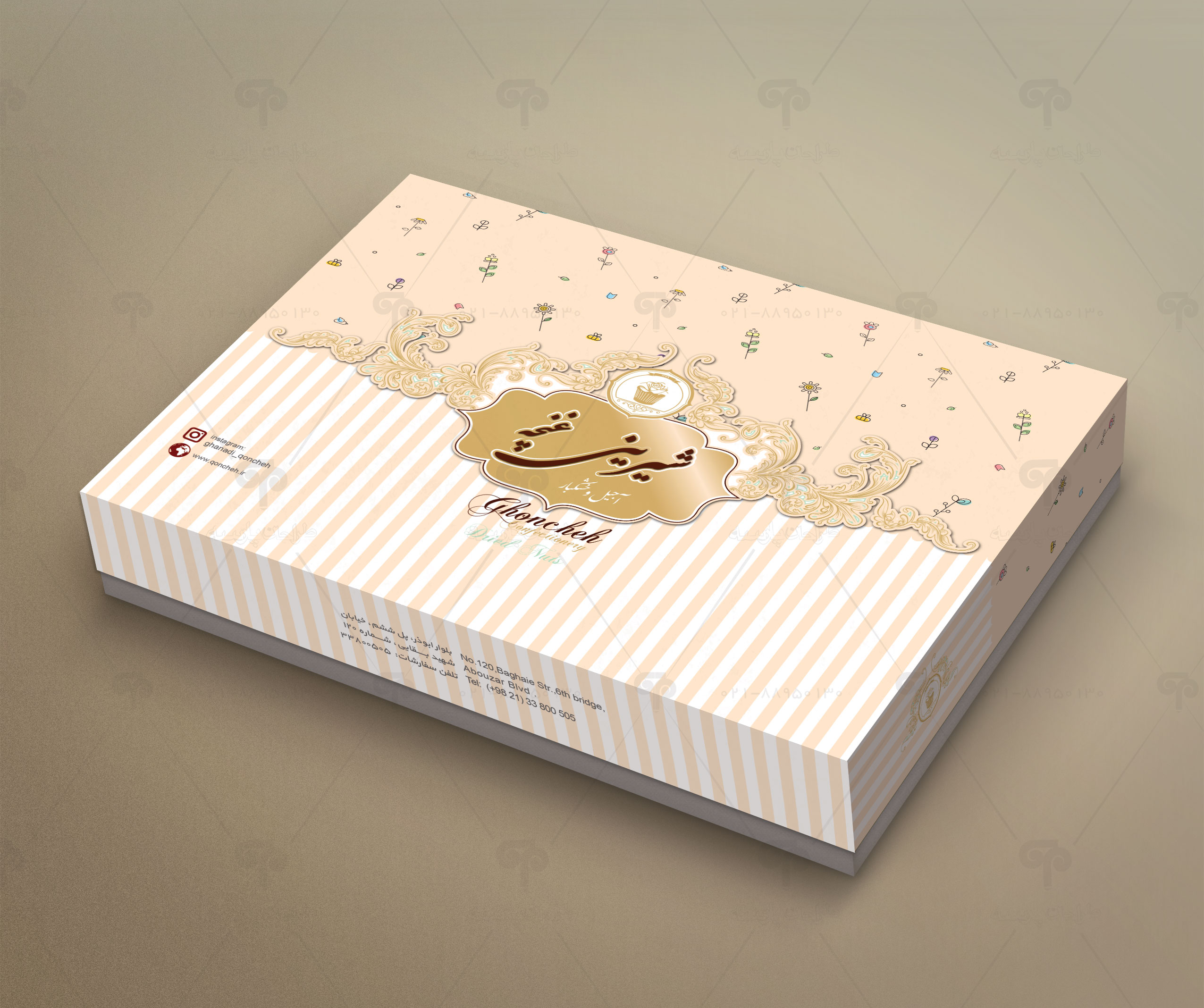 طراحی جعبه شیرینی غنچه3