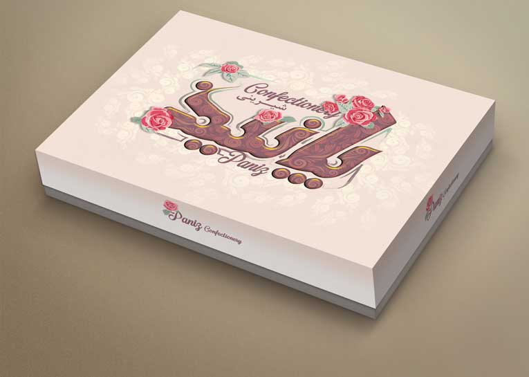 طراحی جعبه شیرینی پانیذ 1