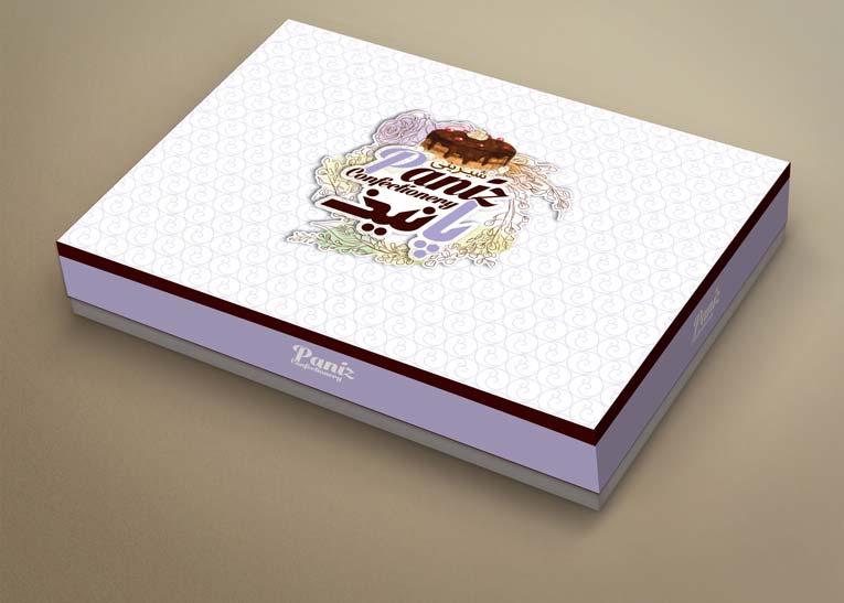 طراحی جعبه شیرینی پانیذ 2