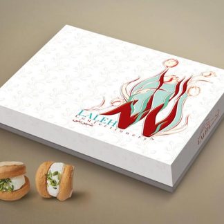 طراحی جعبه شیرینی لاله