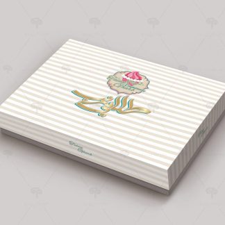 طراحی جعبه شیرینی طلایی غرب