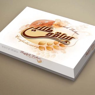 طراحی جعبه شیرینی ساقه طلایی
